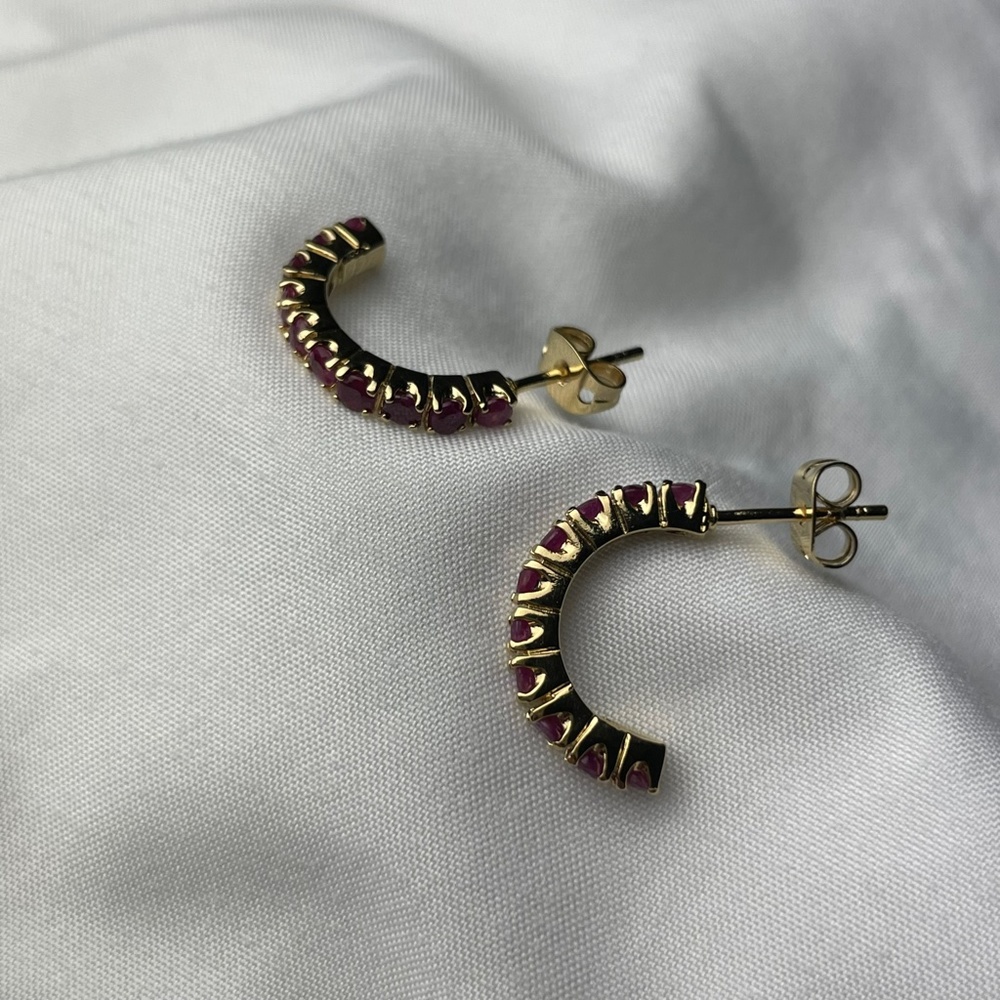 Genuine Red Ruby "Huge" Earrings - image 3